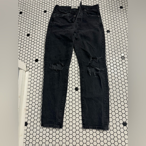 We the free free people button fly distressed knee jeans size 27 - Picture 1 of 6